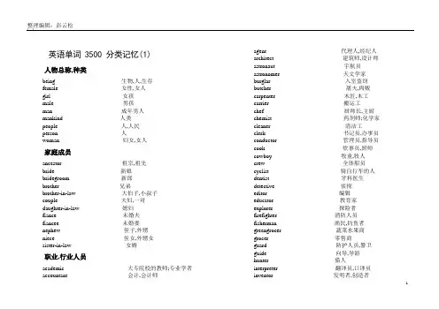 高考英语单词3500分类记忆