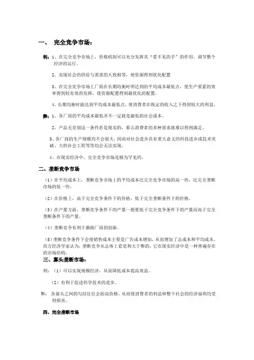 经济学四个市场