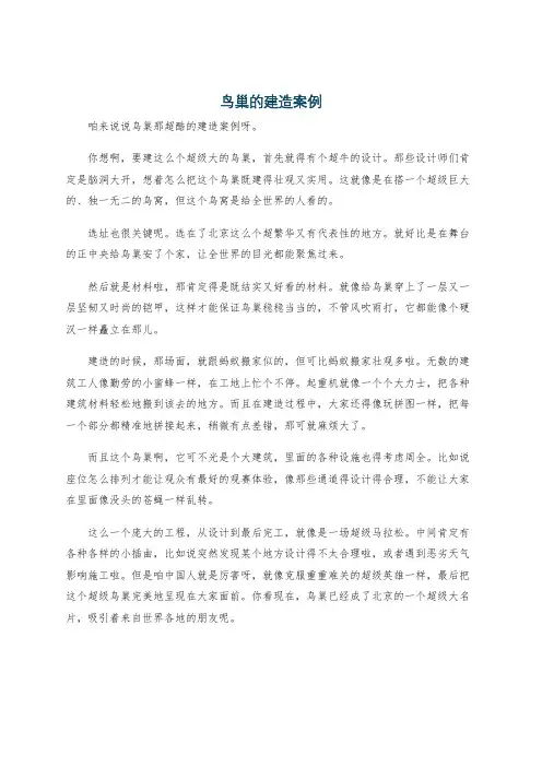鸟巢的建造案例