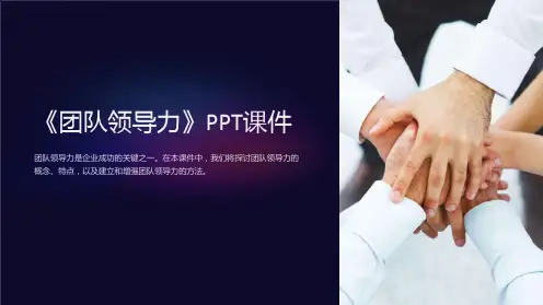 《团队领导力》课件