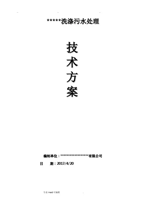 洗涤厂污水处理方案