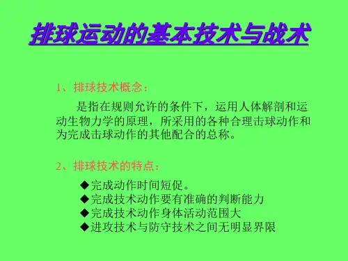 排球运动的基本技术与战术