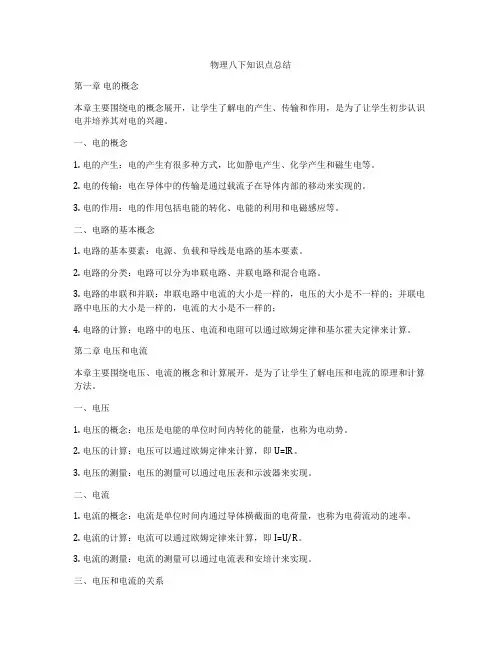 物理八下知识点总结