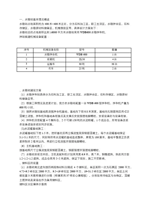 水稳站建设方案