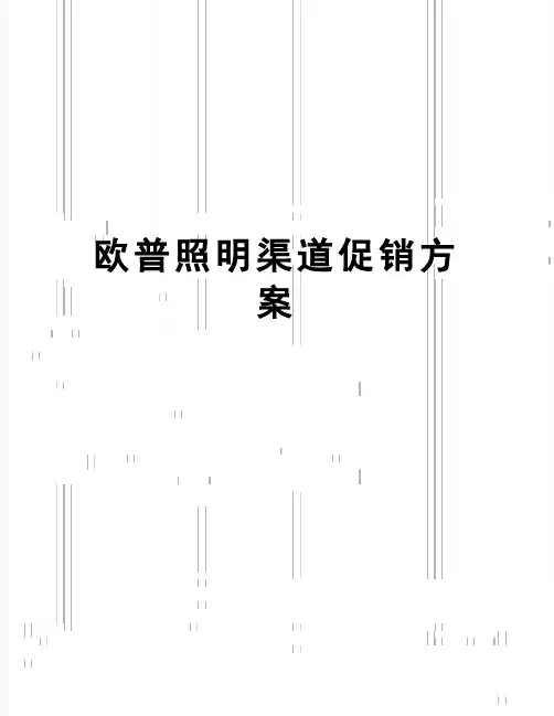 【精品】欧普照明渠道促销方案