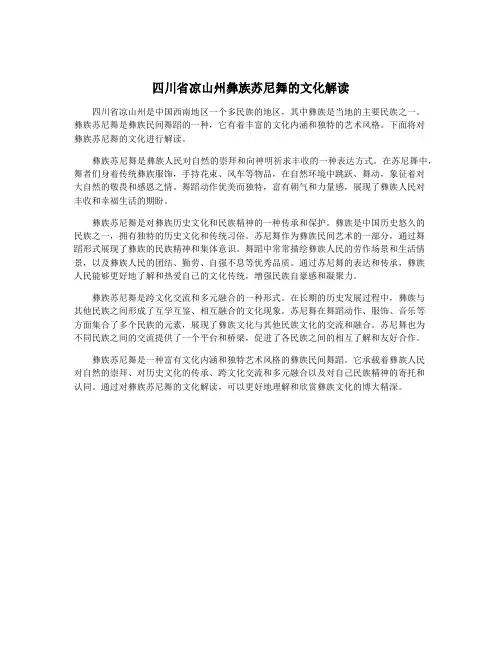 四川省凉山州彝族苏尼舞的文化解读