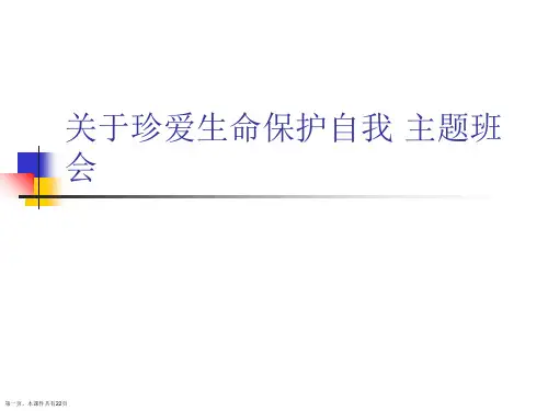 珍爱生命保护自我 主题班会课件