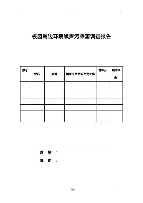 校园环境噪声监测报告