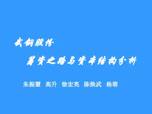 财务管理07级学生作品017武钢股份筹资之路与资本结构分析3