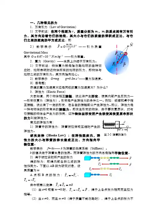大学物理(2.2.2)--常见力非惯性系惯性力