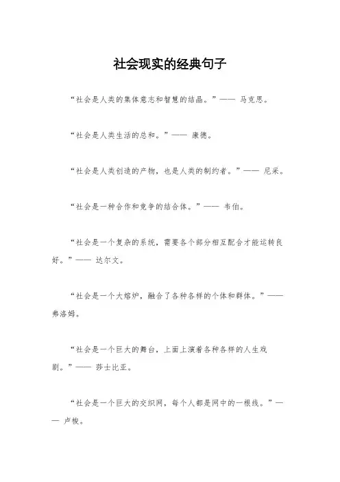 社会现实的经典句子