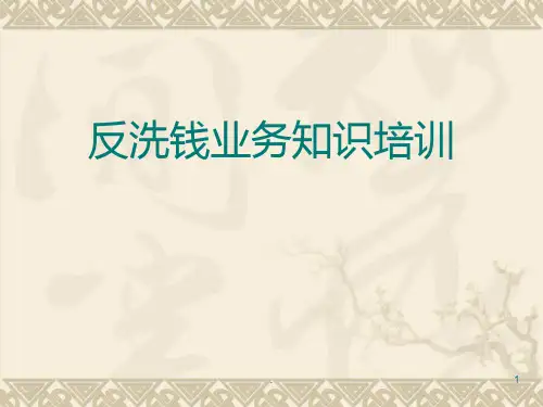 反洗钱业务知识培训PPT课件