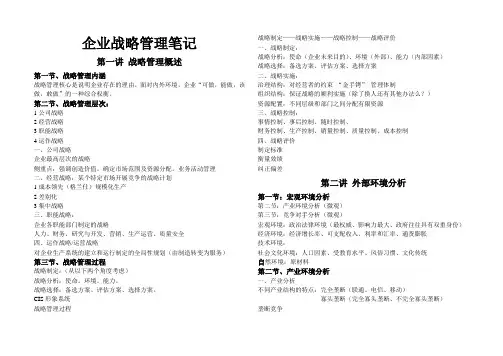 企业战略管理笔记