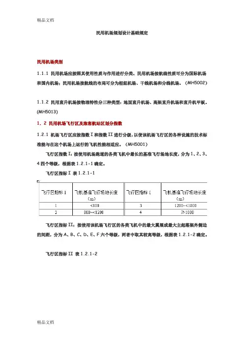 (整理)民用机场规划设计基础规定