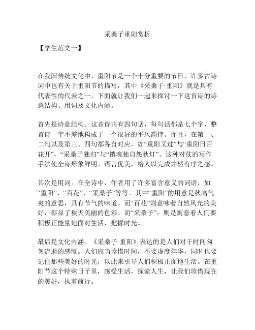 采桑子重阳赏析