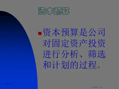 资本预算全面了解资本预算的过程134页PPT.pptx