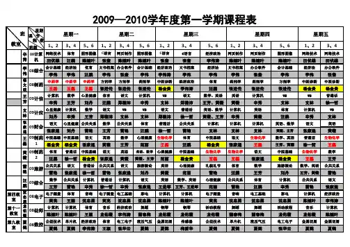 2009-2010课程表