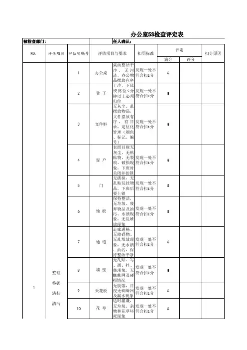 5S检查表