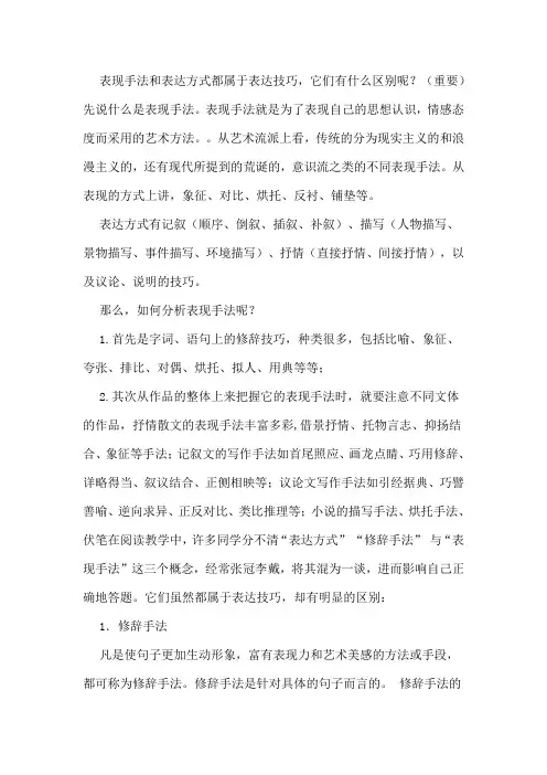 表现手法、表达方式分析-共11页