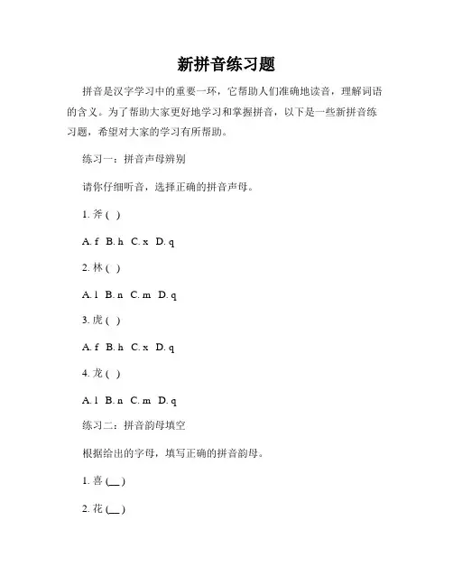 新拼音练习题