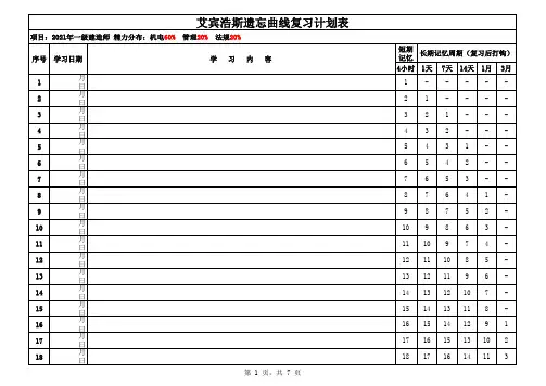 一建机电复习计划表