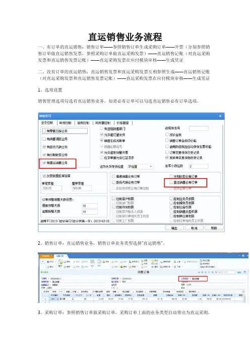 直运销售业务流程