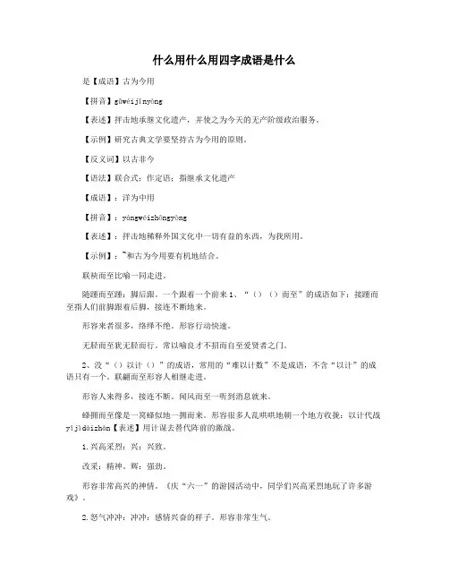 什么用什么用四字成语是什么