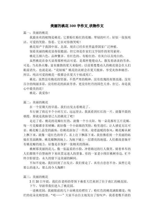 美丽的桃花300字作文_状物作文