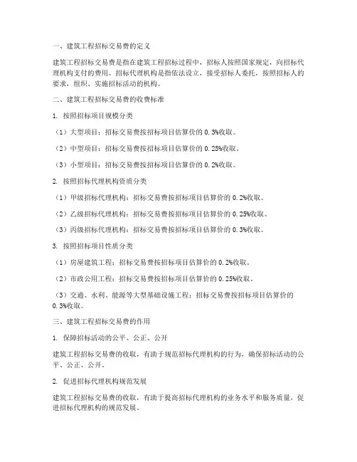 建筑工程招标交易费