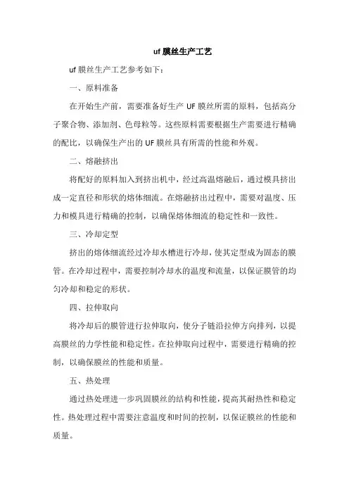 uf膜丝生产工艺