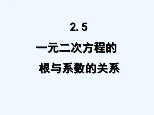 数学北师大版九年级上册课件.5一元二次方程根与系数的关系