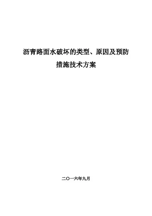 沥青路面水破坏的类型、原因及预防措施技术方案