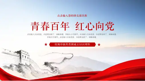 共青团成立一百周年团史团课教育PPT