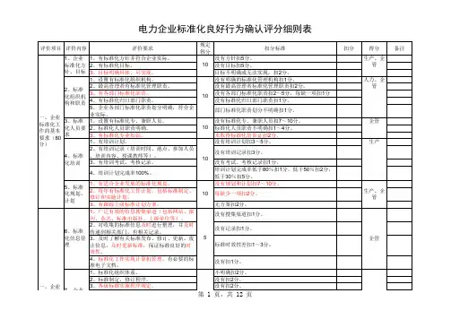 标准化良好行为评分细则