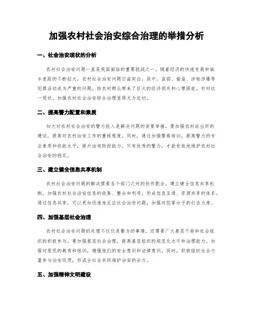 加强农村社会治安综合治理的举措分析