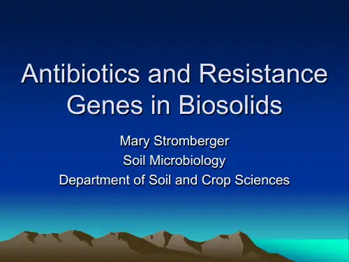 抗生素与耐药基因英文PPTAntibioticsandResistanceGenesin课件