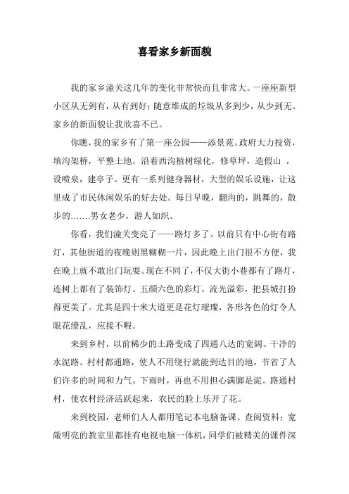 喜看家乡新面貌