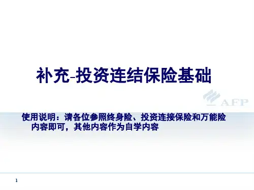 投资连接保险精品文档