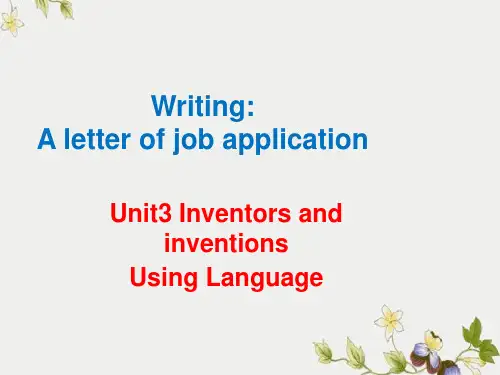精选高中课标8Unit3Using language(共33张PPT)公开PPT课件