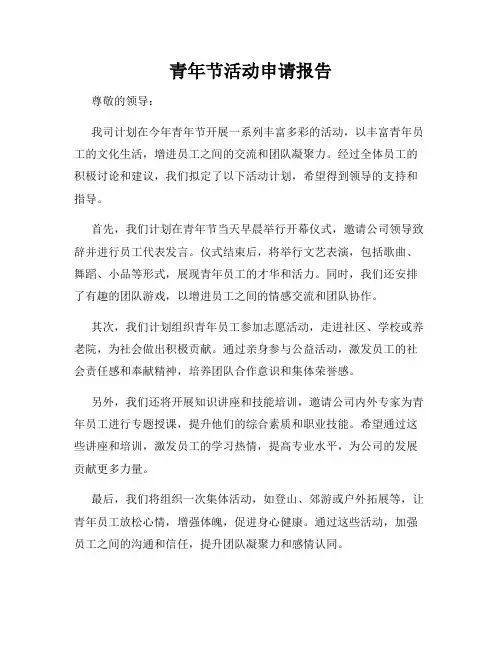 青年节活动申请报告