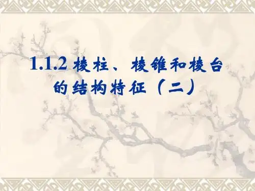 1.1.2棱柱、棱锥和棱台的结构特征(2)