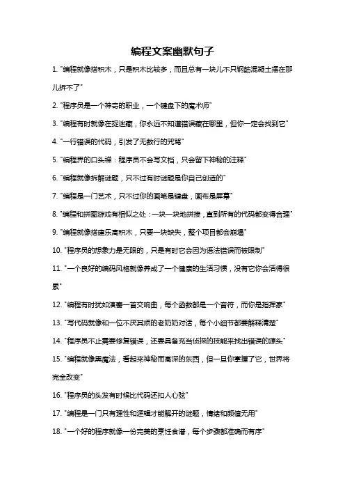 编程文案幽默句子