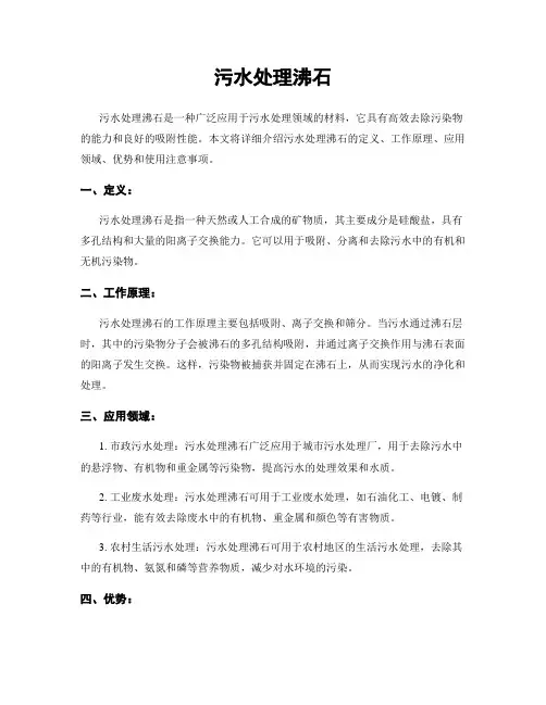 污水处理沸石