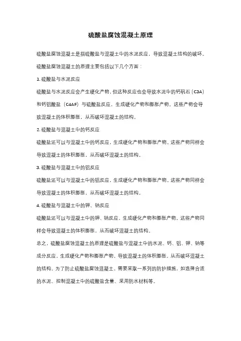 硫酸盐腐蚀混凝土原理