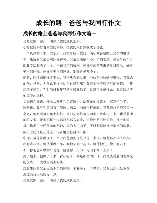成长的路上爸爸与我同行作文