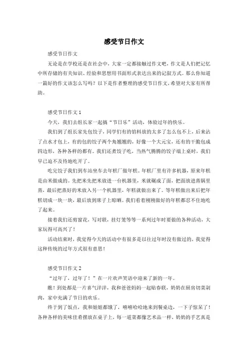 感受节日作文