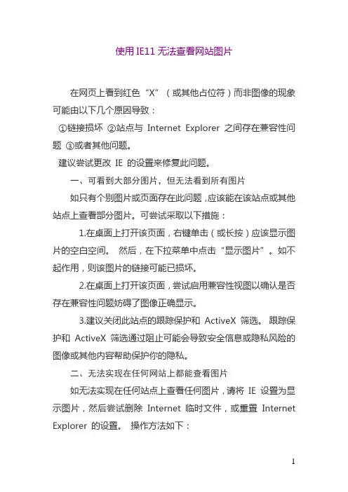 使用IE11无法查看网站图片