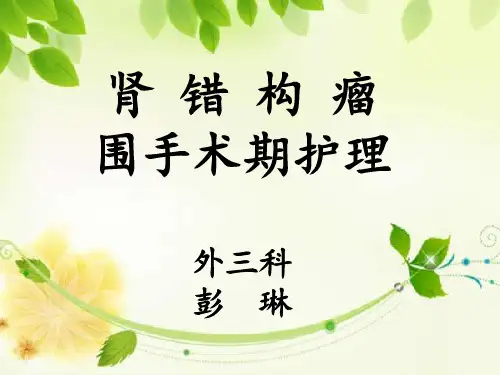 肾错构瘤简介及围手术期护理PPT课件