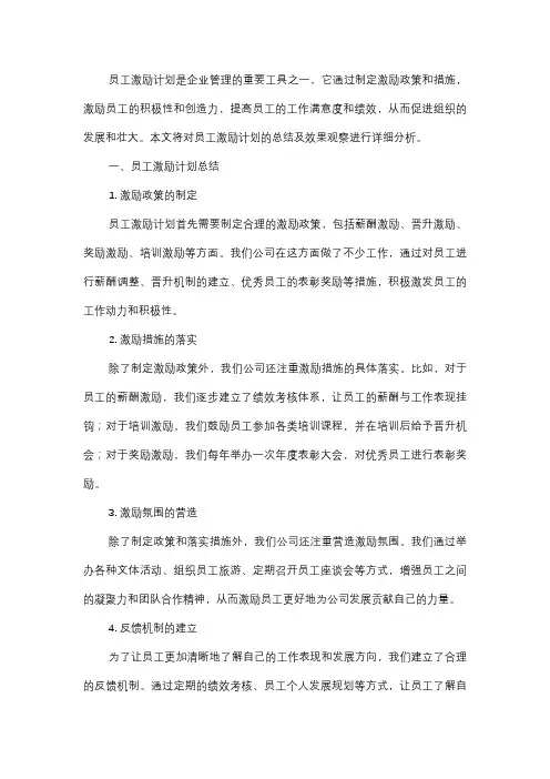  员工激励计划总结及效果观察