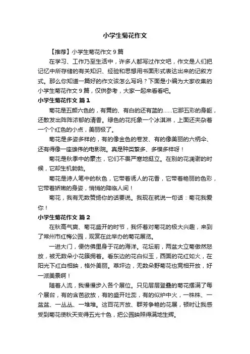 小学生菊花作文